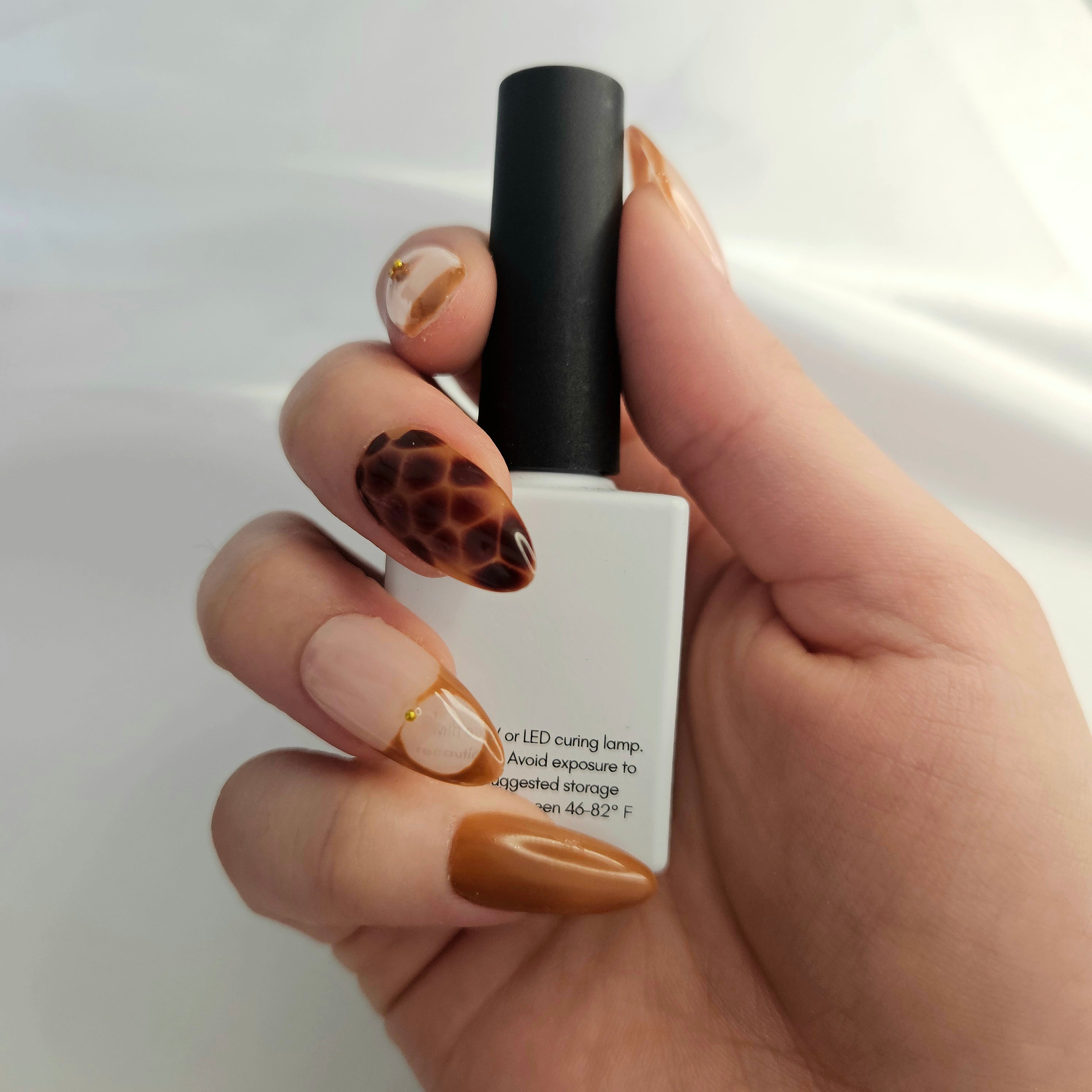 Mocha Tortoiseshell Almond Press-On Nails